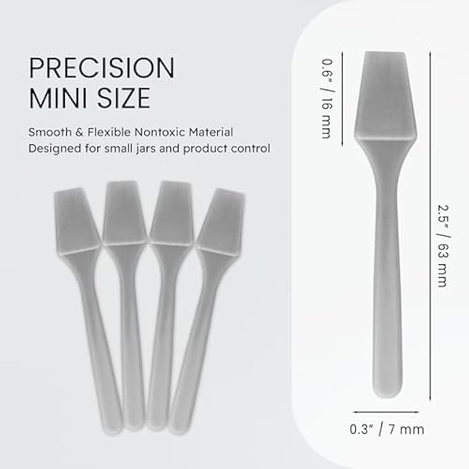 Pana P 200PCS COSMETIC MAKE UP DISPOSABLE PLASTIC 2.5" SPATULAS SKIN CARE FACIAL CREAM MASK SPATULA (GRAY-200 PIECES IN A BOX) - Image 3